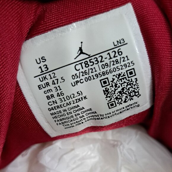 %Size 13 Nike Air Jordan 3 Retro Cardinal Red Classic Men Sneakers AJ8 main image 6